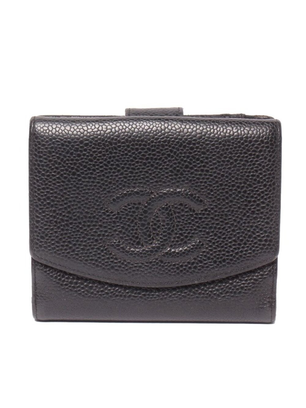 Chanel Snap Bifold Wallet Caviar Leather Gold